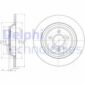 Комплект гальмівних дисків (2 шт) задн Лів/Прав VOLVO S60 II, S80 II, V60 I, V70 III, V70 III/KOMBI, XC70 II 1.5-4.4 03.06-12.18 Delphi BG4239C