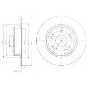 HONDA диск гальмівний задн. Accord 08- Delphi BG4249