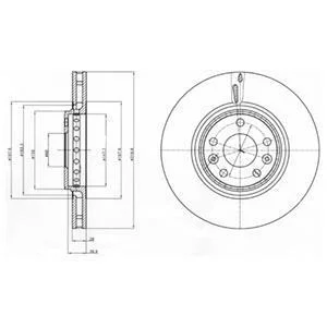 RENAULT диск гальмівний передн.Espace,Grand Scenic III,IV,Laguna III,Megane 08- Delphi BG4266