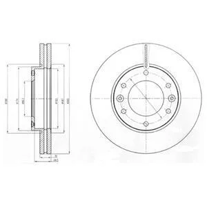 HYUNDAI гальмівний диск передн.H-1,Starex 06- Delphi BG4296