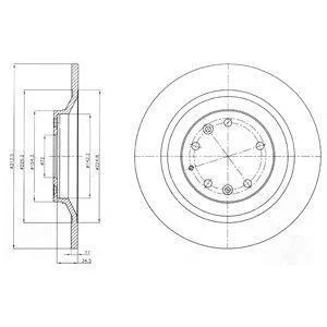 MAZDA диск гальм. задн.Mazda 6 2.3 Delphi BG4318