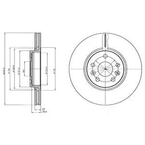 RENAULT Диск гальмівний передній GRAND SCENIC II 2.0 dCi 05- Delphi BG4338