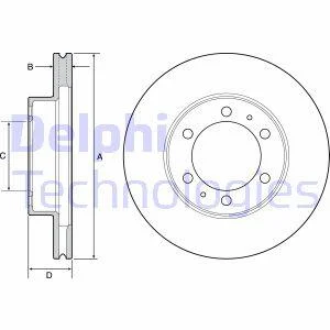 Комплект гальмівних дисків (2 шт) передн Лів/Прав TOYOTA 4 RUNNER IV, FJ CRUISER, FORTUNER, HILUX VII, HILUX VIII 2.4D-4.7 08.02- Delphi BG4557