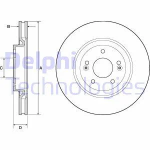 HYUNDAI диск гальм. передн. i40 11-, ix35 14-, Grandeur, KIA Delphi BG4683C