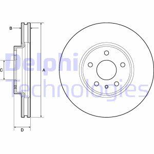 Комплект гальмівних дисків (2 шт) передн Лів/Прав FORD MONDEO V FORD USA FUSION 1.0-2.7 09.12- Delphi BG4702C