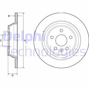 Гальмівний диск задн. FORD Mondeo 07- S-Max 06- Delphi BG4804C