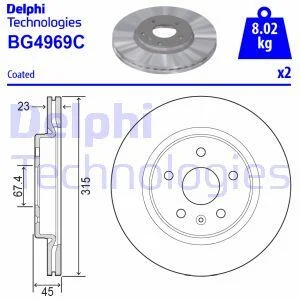 Гальмівний диск Delphi BG4969C