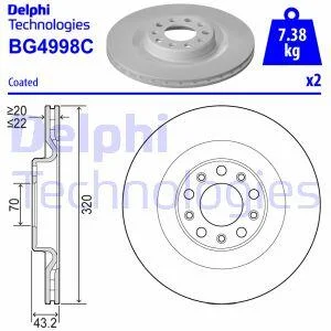 Гальмівний диск Delphi BG4998C