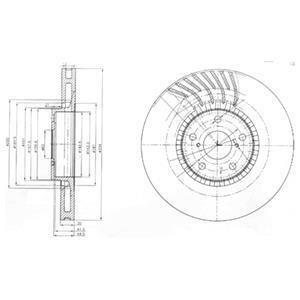 Диск гальмівний передн Лів LEXUS GS, IS II, IS III, RC TOYOTA MARK X II 2.0-4.6 04.05- Delphi BG9011