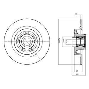 Гальмівний диск з підшипником Delphi BG9027RS