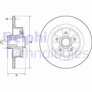 Гальмівний диск з підшипником Delphi BG9136RS