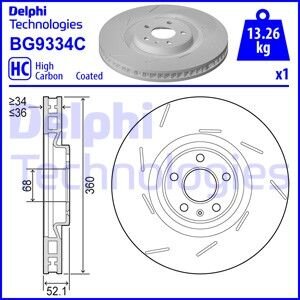 Гальмiвнi диски переднiй правий Delphi BG9334C