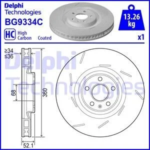 Гальмiвнi диски переднiй правий Delphi BG9334C