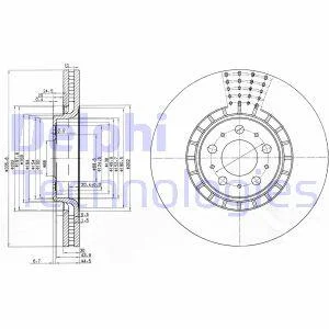 Диск гальмівний передн Лів/Прав VOLVO XC90 I 2.4D-4.4 06.02-12.14 Delphi BG9783C