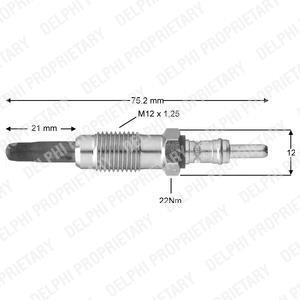 Свеча накала 1.9D ft Fiat Doblo 00-09 Delphi HDS380