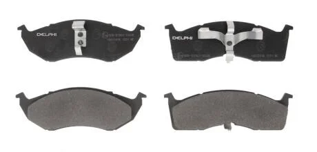 Комплект гальмівних колодок передн, CHRYSLER 300M, CARAVAN, CONCORDE, GRAND VOYAGER III, NEON, NEON II, NEW YORKER, VISION, VOYAGER I, VOYAGER II, VOYAGER III, VOYAGER IV 1.6-3.8 10.87- Delphi LP1531