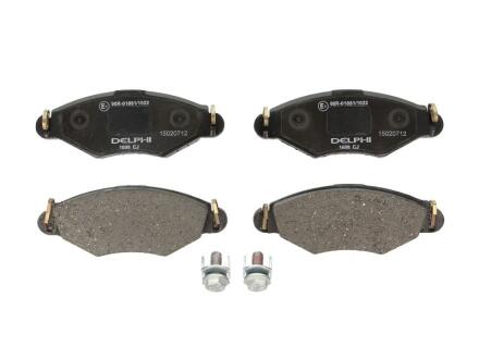 Комплект гальмівних колодок передн, CITROEN XSARA/HATCHBACK NISSAN KUBISTAR PEUGEOT 206, 206+, 306, 306/HATCHBACK 1.1-1.9D 06.94- Delphi LP1699