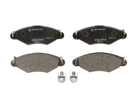 Комплект гальмівних колодок передн, CITROEN XSARA/HATCHBACK NISSAN KUBISTAR PEUGEOT 206, 206+, 306, 306/HATCHBACK 1.1-1.9D 06.94- Delphi LP1699