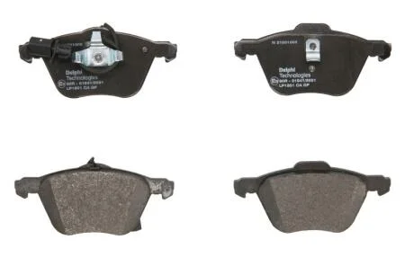 Комплект гальмівних колодок передн, FORD GALAXY I, GALAXY MK I SEAT ALHAMBRA VW CALIFORNIA T4 CAMPER, SHARAN, TRANSPORTER T4 1.8-2.8 07.90-03.10 Delphi LP1801