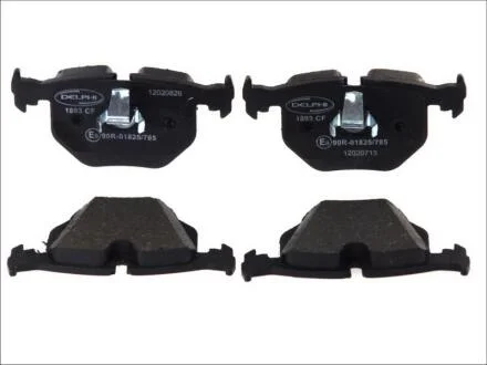 Комплект гальмівних колодок задн, BMW 3 (E46), 5 (E34), 5 (E39), 7 (E38), 8 (E31), X3 (E83), X5 (E53), Z4 (E85), Z4 (E86), Z8 (E52) LAND ROVER RANGE ROVER III 2.0-5.6 01.90-08.12 Delphi LP1803