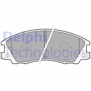 Комплект гальмівних колодок передн, HYUNDAI TERRACAN 2.5D/2.9D/3.5 11.01-12.06 Delphi LP1853
