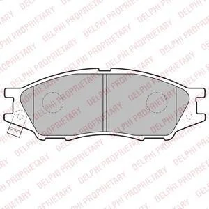 Комплект гальмівних колодок передн, NISSAN ALMERA CLASSIC, ALMERA II 1.5-2.2D 01.00- Delphi LP2184