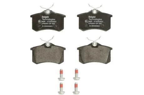 Комплект гальмівних колодок задн, DS DS 3 AUDI A1, A1 ALLSTREET, A1 CITY CARVER, A2, A3, A4 B5, A4 B6, A4 B7, A6 C5, A8 D2, ALLROAD C5, TT CITROEN BERLINGO, BERLINGO/MINIVAN 1.0-Electric 08.83- Delphi LP2254