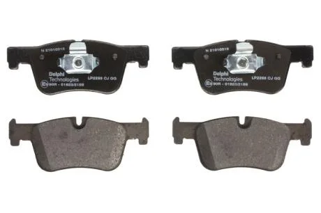 Комплект гальмівних колодок передн (без комплектуючих з шумопоглинаючою пластиною), BMW 1 (F20), 1 (F21), 2 (G42, G87), 3 (F30, F80), 3 (F31), 3 (G20, G80, G28), 3 (G21), 3 (G21 1.5-2.0DH 07.11- Delphi LP2285