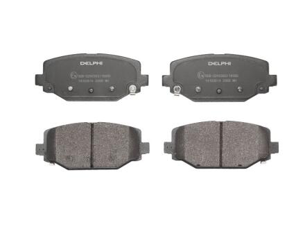 Комплект гальмівних колодок задн, CHRYSLER GRAND VOYAGER V, TOWN & COUNTRY, VOYAGER V DODGE JOURNEY FIAT FREEMONT LANCIA VOYAGER VW ROUTAN 2.0D-4.0 10.07- Delphi LP2499
