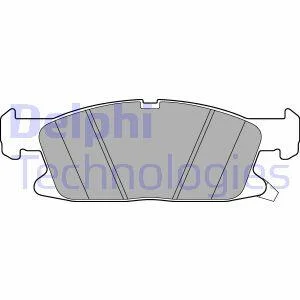 Комплект гальмівних колодок передн (без комплектуючих з шумопоглинаючою пластиною), FORD FOCUS IV, GALAXY III, GALAXY MK III, S-MAX FORD USA EDGE 1.5-2.7 01.15- Delphi LP3241