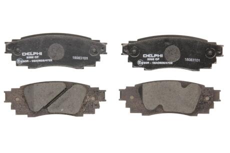 Комплект гальмівних колодок задн, LEXUS ES, RX, UX TOYOTA CAMRY, C-HR, COROLLA CROSS, PRIUS, RAV 4 V 1.2-3.5H 10.15- Delphi LP3392
