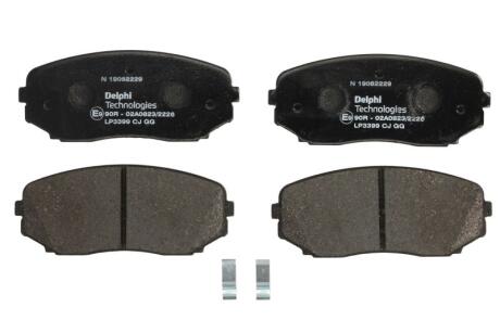 Комплект гальмівних колодок передн, MAZDA CX-7, CX-9 MITSUBISHI ECLIPSE CROSS, GRANDIS, L200 / TRITON, OUTLANDER III, PAJERO PININ I, PAJERO SPORT III 1.5-3.7 10.99- Delphi LP3399