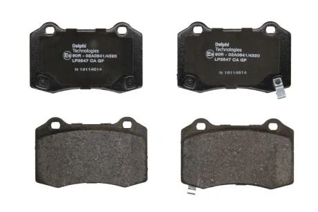 Комплект гальмівних колодок задн, CHEVROLET CAMARO CHRYSLER 300C DODGE CHALLENGER, CHARGER JEEP GRAND CHEROKEE, GRAND CHEROKEE III, GRAND CHEROKEE IV TESLA MODEL X 3.0D-Electric 03.06- Delphi LP3547