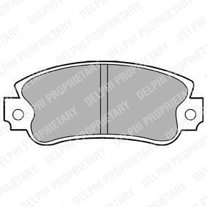 Комплект гальмівних колодок передніх FIAT PANDA, REGATA, RITMO, I, II, UNO, 131, 900, LANCIA Y10, SEAT FURA, IBIZA I, MALAGA, MARBELLA, RONDA, TERRA 0.8-2.5D 10.74-07.04 Delphi LP509