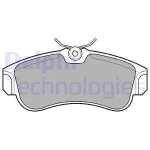 Комплект гальмівних колодок, NISSAN ALMERA II, PRIMERA 1.5-2.2D 06.90-11.06 Delphi LP616