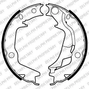 Колодки стояночного тормоза HYUNDAI GETZ/I10/I20 05- Delphi LS2011