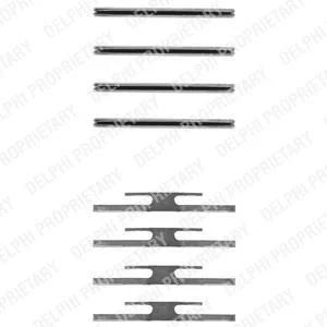 Монтажний набір гальмівних колодок передн DAEWOO CIELO OPEL ASCONA C, CORSA A, CORSA A TR, KADETT E, KADETT E/KOMBI, OMEGA A, REKORD E, VECTRA A 1.2-3.0 08.77-07.97 Delphi LX0055