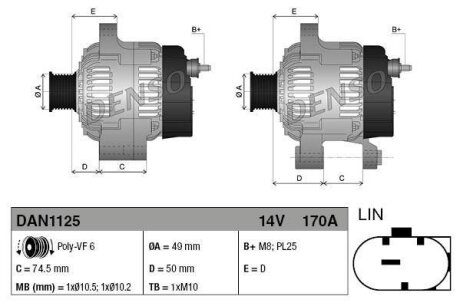 - Генератор DENSO DAN1125