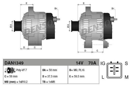 - Генератор DENSO DAN1349