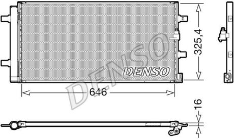 Радиатор кондиционера AUDI A4 (8K2, B8) 13-15, A4 (8K2, B8) 07-15, A4 Allroad (8KH, B8) 13-16 DENSO DCN02041