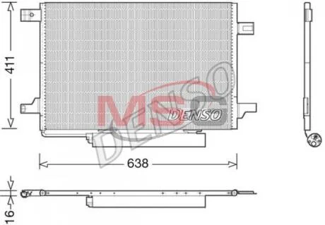 Акция Радіатор кондиціонера MERCEDES-BENZ B-Class W245 05-11, A-Class W169 04-12 DENSO DCN17004