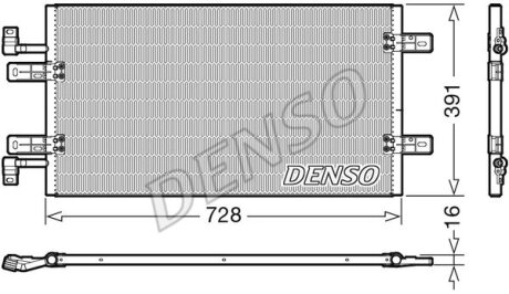 Радіатор кондиціонера 2.0DCI 16V, 2.5DCI 16V RENAULT Trafic 00-14, OPEL Vivaro 01-14 DENSO DCN20019