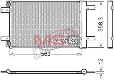 Радіатор кондиціонера TOYOTA ProAce 16-, PEUGEOT Expert 16-, 5008 09-16, 308 (T9) 13-, 5008 17-, 3008 16-, Traveller 16-, CITROEN Berlingo 08-18, Jumpy 16-, Berlingo 18-, C4 Picasso 13-18, C4 Spacetourer 18-22, SpaceTourer 16-, DS7 17-, OPEL Grandlan DENSO DCN21032