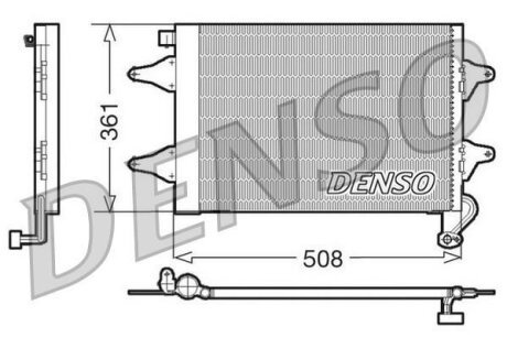 Радіатор кондиціонераSKODA FABIA II (5J5,5J2) 06-14, SEAT IBIZA IV SPORTCOUPE (6J) 08-15 DENSO DCN27004