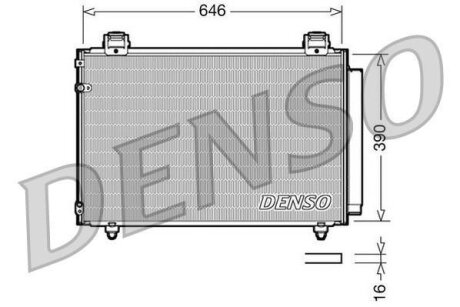 Радиатор кондиционера TOYOTA AVENSIS (T25_) 03-08, AVENSIS Combi (T25) 03-, AVENSIS седан (T25) 03- DENSO DCN50024
