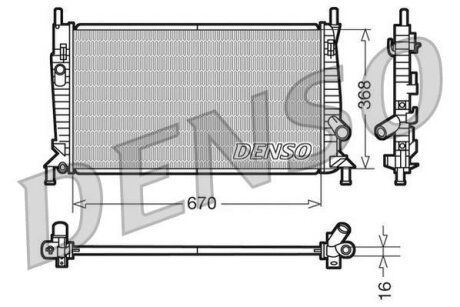 - Радіатор охолодження DENSO DRM10075