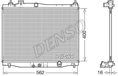 Радіатор, система охолодження двигуна DENSO DRM40047