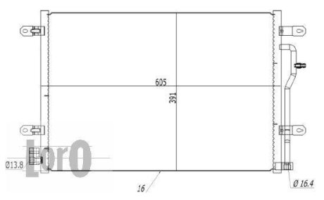 Конденсатор, кондиционер AUDI A4, 8E0260401A DEPO 003-016-0008