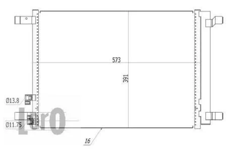 Радіатор кондиціонера Audi A3/Q2/Skoda Octavia III/Superb III/VW Arteon/Golf Alltrack 1.0-2.0D 12- (573x396x16) DEPO 003-016-0024