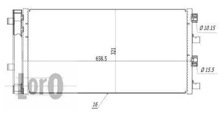 Радiатор кондицiонера з осушувачем Dacia Duster 1.5D 10-18 DEPO 010-016-0003
